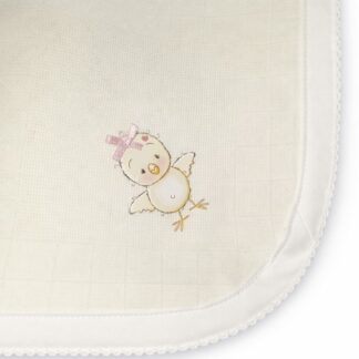 Fralda de Algodão – Pintainha com Laço Rosa