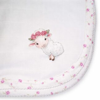 Fralda de Algodão – Ovelhinha com Coroa de Flores