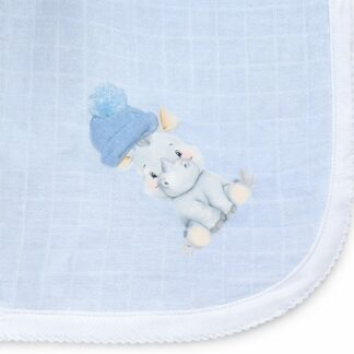 Fralda de Algodão – Rinoceronte de Gorro Azul