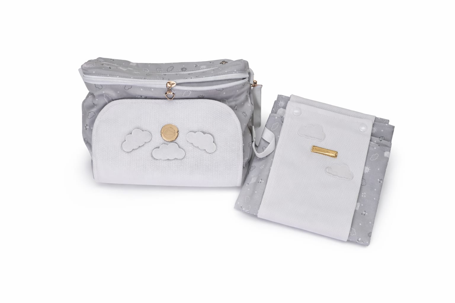 Conjunto Nuvens de Algodão - Bolsa + Trocador